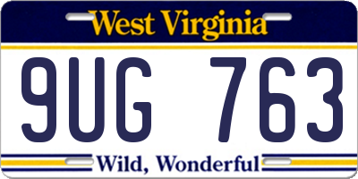 WV license plate 9UG763