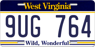 WV license plate 9UG764