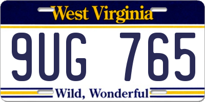 WV license plate 9UG765