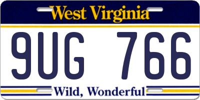 WV license plate 9UG766