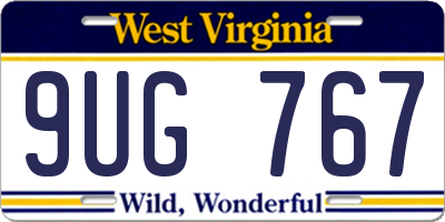 WV license plate 9UG767
