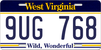 WV license plate 9UG768