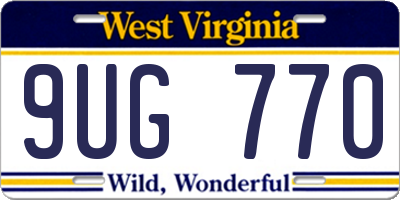 WV license plate 9UG770