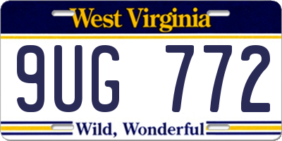 WV license plate 9UG772