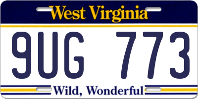 WV license plate 9UG773