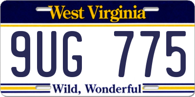 WV license plate 9UG775
