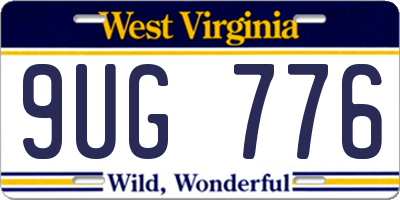 WV license plate 9UG776