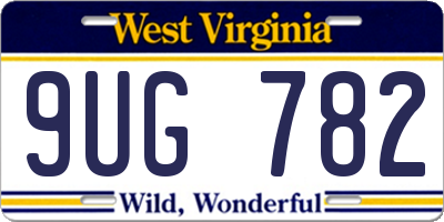 WV license plate 9UG782