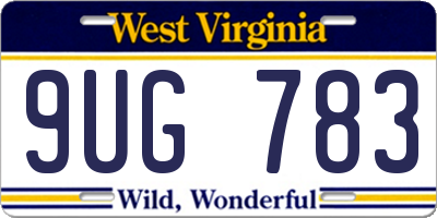 WV license plate 9UG783