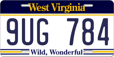 WV license plate 9UG784