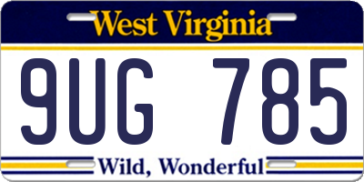 WV license plate 9UG785