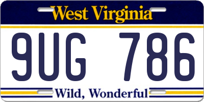 WV license plate 9UG786
