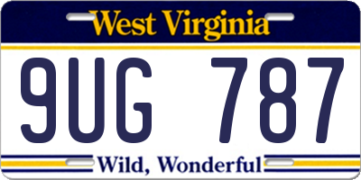 WV license plate 9UG787