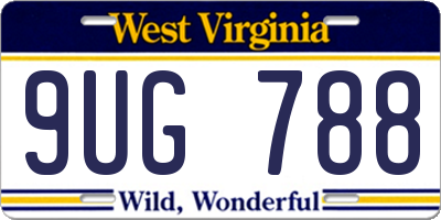 WV license plate 9UG788