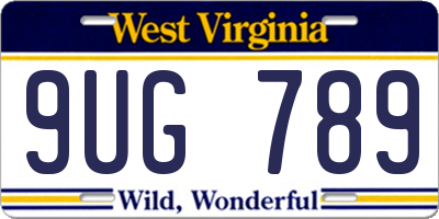 WV license plate 9UG789