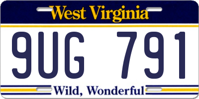WV license plate 9UG791