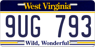 WV license plate 9UG793