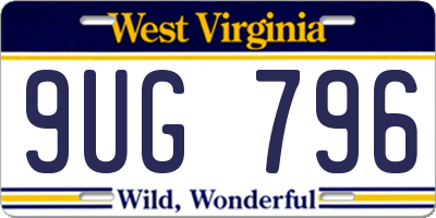 WV license plate 9UG796