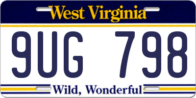 WV license plate 9UG798