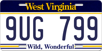 WV license plate 9UG799