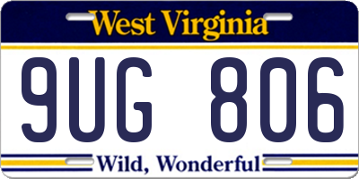 WV license plate 9UG806