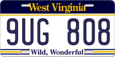 WV license plate 9UG808