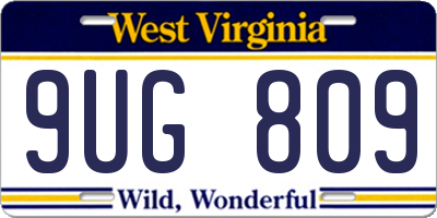 WV license plate 9UG809
