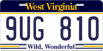 WV license plate 9UG810