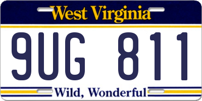 WV license plate 9UG811