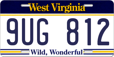WV license plate 9UG812