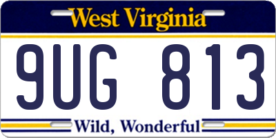 WV license plate 9UG813