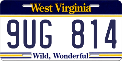 WV license plate 9UG814
