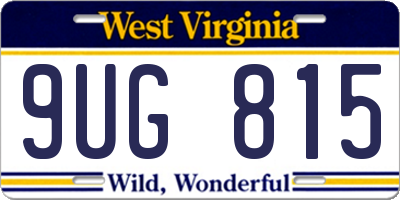 WV license plate 9UG815