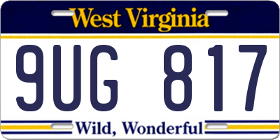WV license plate 9UG817