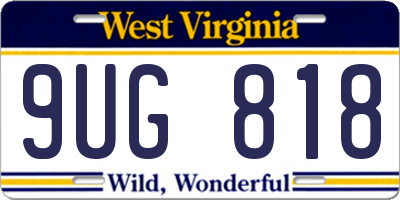 WV license plate 9UG818