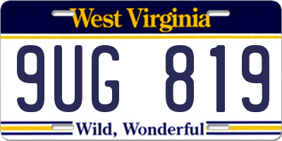 WV license plate 9UG819