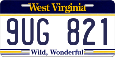 WV license plate 9UG821