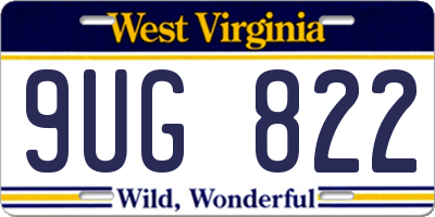 WV license plate 9UG822