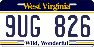 WV license plate 9UG826