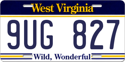 WV license plate 9UG827