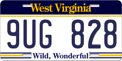 WV license plate 9UG828