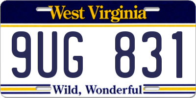 WV license plate 9UG831
