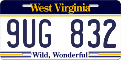 WV license plate 9UG832