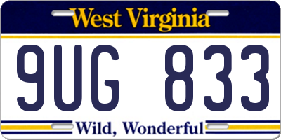 WV license plate 9UG833