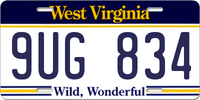 WV license plate 9UG834