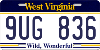 WV license plate 9UG836