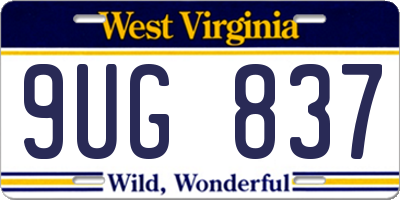 WV license plate 9UG837