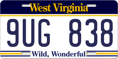 WV license plate 9UG838