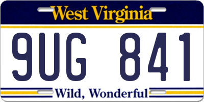 WV license plate 9UG841