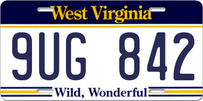 WV license plate 9UG842